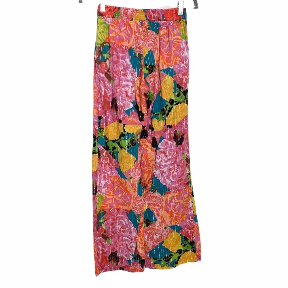 Anthropologie Lilka lounge pants, XS, floral metallic - Picture 4 of 9